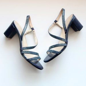 Naturalizer Vanessa Blue Rhinestone Strappy Block Heel Sandals, Dress Shoes